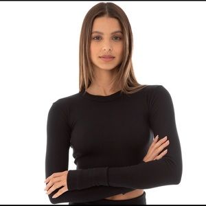 Are you am I black long sleeve Impy Tee